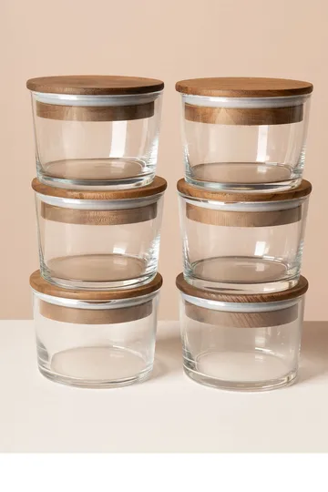 Fenvik Förvaringsburkset (12 delar) 8x8x5 cm - Transparent valnöt - Servering & matlagning - Köksredskap & kökstillbehör - Burkar & flaskor