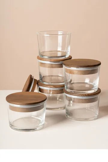 Fenvik Förvaringsburkset (12 delar) 8x8x5 cm - Transparent valnöt - Servering & matlagning - Köksredskap & kökstillbehör - Burkar & flaskor