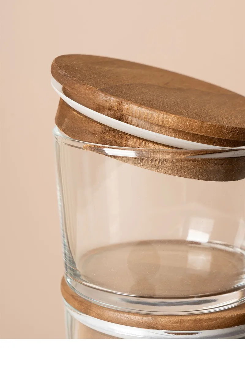 Fenvik Förvaringsburkset (12 delar) 8x8x5 cm - Transparent valnöt - Servering & matlagning - Köksredskap & kökstillbehör - Burkar & flaskor