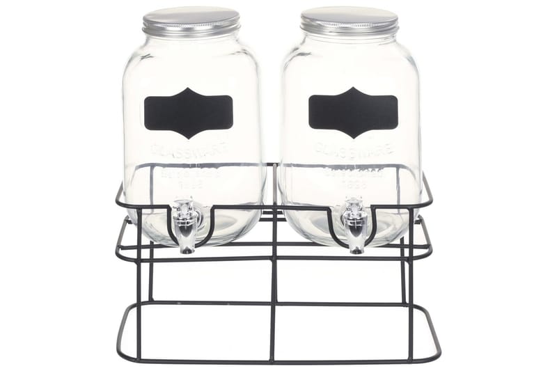 Glasbehållare 2 st med stativ 2 x 4 L - Transparent - Köksredskap & kökstillbehör - Övriga köksredskap