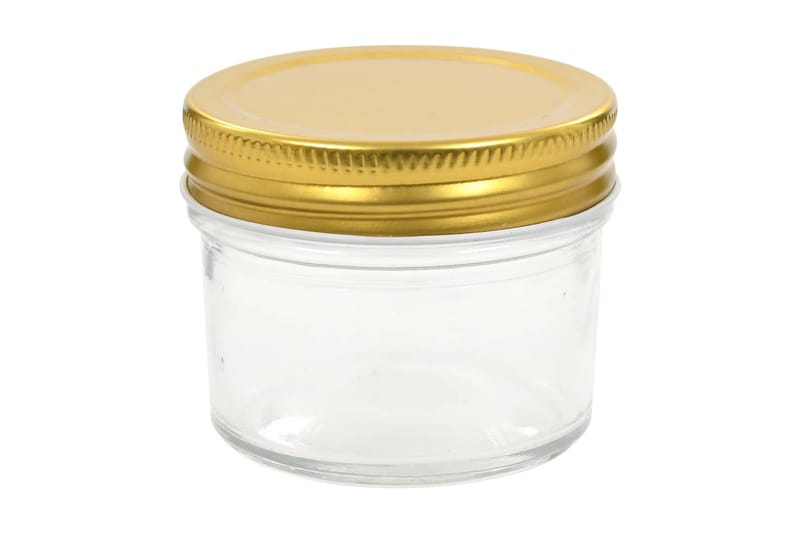 Syltburkar i glas med guldfärgade lock 24 st 110 ml - Guld - Förvaringsburk - Småförvaring - Burkar & flaskor