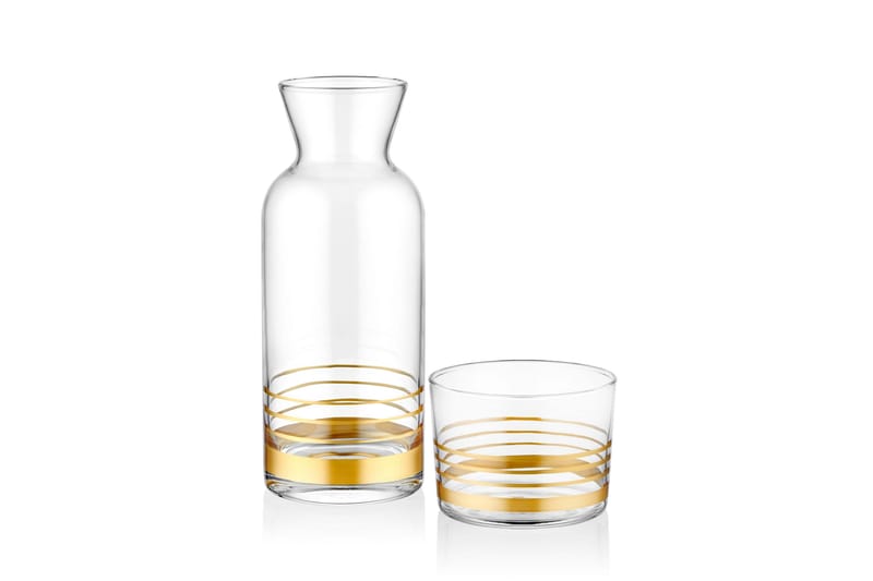 Vattenkaraff - Guld - Burkar & flaskor - Vattenkaraff - Tillbringare glas