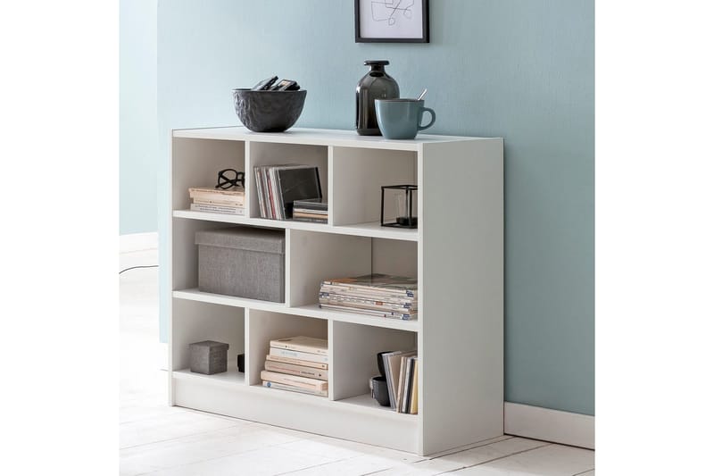 Bokhylla Wohnling Spånskiva med 8 Förvaringshyllor - Servering & matlagning - Karaff & tillbringare - Glasflaska