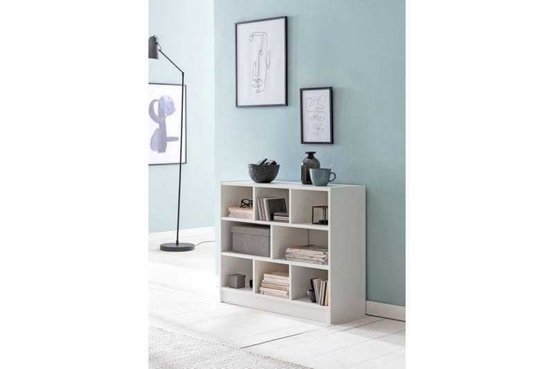 Bokhylla Wohnling Spånskiva med 8 Förvaringshyllor - Servering & matlagning - Karaff & tillbringare - Glasflaska