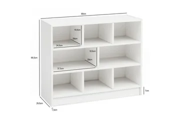 Bokhylla Wohnling Spånskiva med 8 Förvaringshyllor - Servering & matlagning - Karaff & tillbringare - Glasflaska