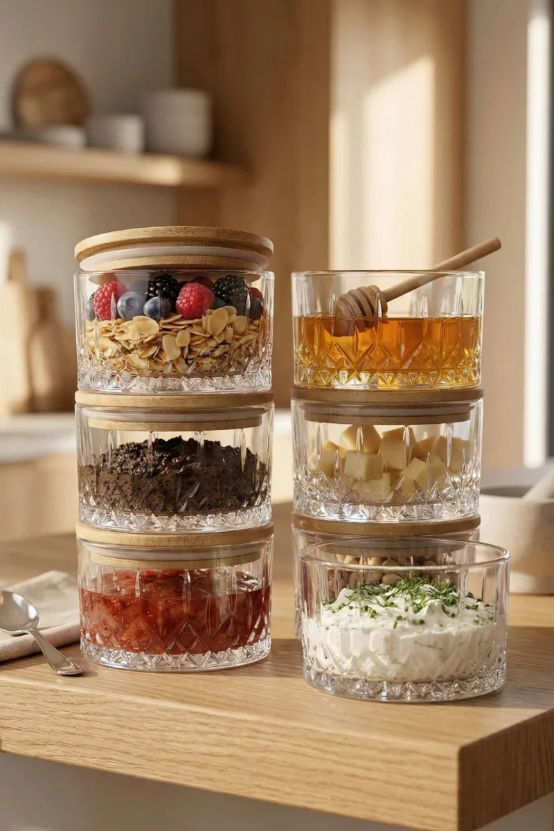 Fenvik Förvaringsboxset (6 delar) 10x10x6 cm - Transparent - Servering & matlagning - Karaff & tillbringare - Glasflaska