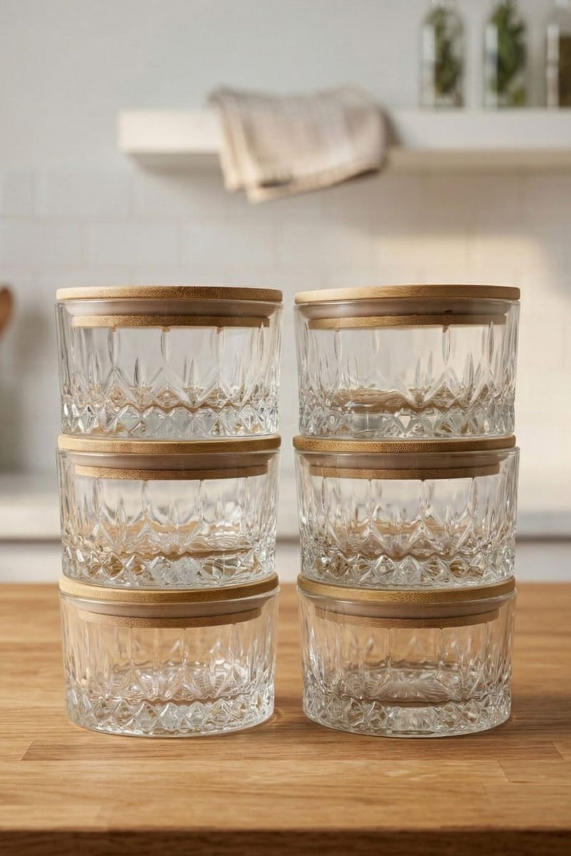 Fenvik Förvaringsboxset (6 delar) 10x10x6 cm - Transparent - Servering & matlagning - Karaff & tillbringare - Glasflaska
