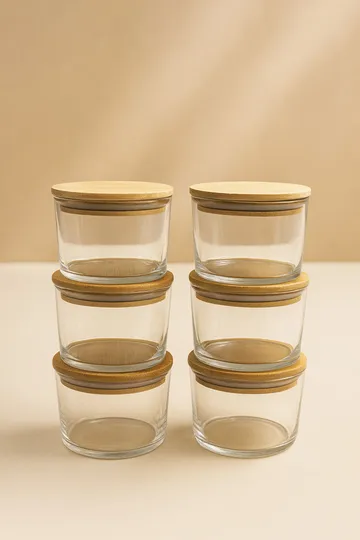 Fenvik Förvaringsburkset (12 delar) 8x8x5 cm - Transparent ek - Servering & matlagning - Karaff & tillbringare - Glasflaska