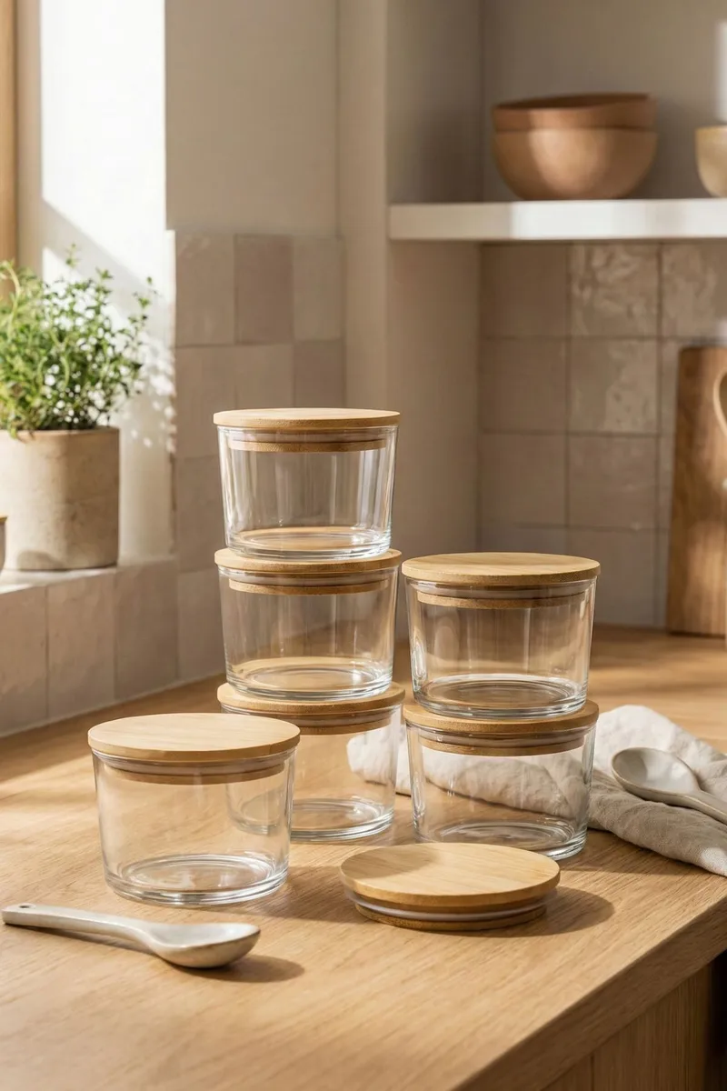 Fenvik Förvaringsburkset (12 delar) 8x8x5 cm - Transparent ek - Servering & matlagning - Karaff & tillbringare - Glasflaska