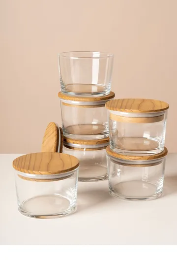 Fenvik Förvaringsburkset (12 delar) 8x8x5 cm - Transparent Sapphire Oak - Servering & matlagning - Karaff & tillbringare - Glasflaska