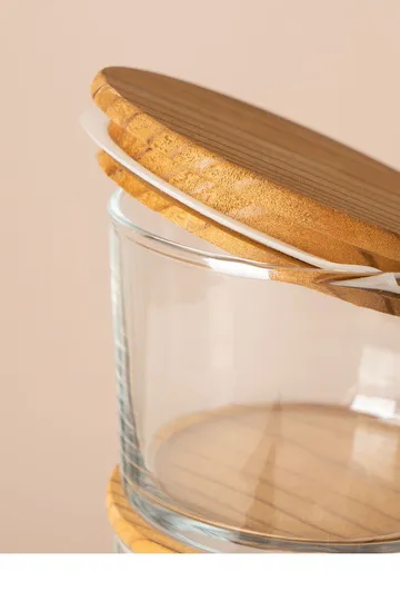 Fenvik Förvaringsburkset (12 delar) 8x8x5 cm - Transparent Sapphire Oak - Servering & matlagning - Karaff & tillbringare - Glasflaska