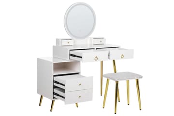 Sminkbord Yves Vitt, guld, grått - Vitt, guld, grått - Servering & matlagning - Karaff & tillbringare - Glasflaska