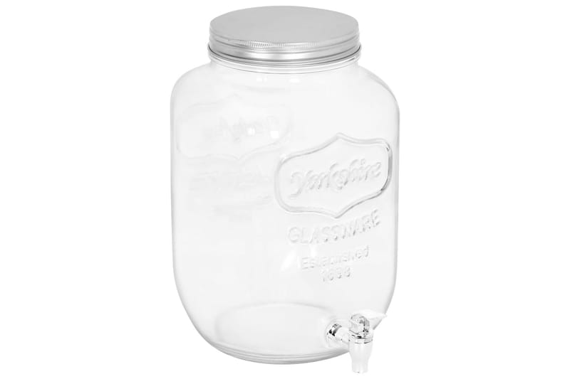 Glasbehållare med tappkran 2 st 8050 ml glas - Transparent - Tappkransbehållare