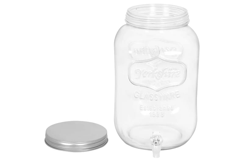 Glasbehållare med tappkran 2 st 8050 ml glas - Transparent - Tappkransbehållare