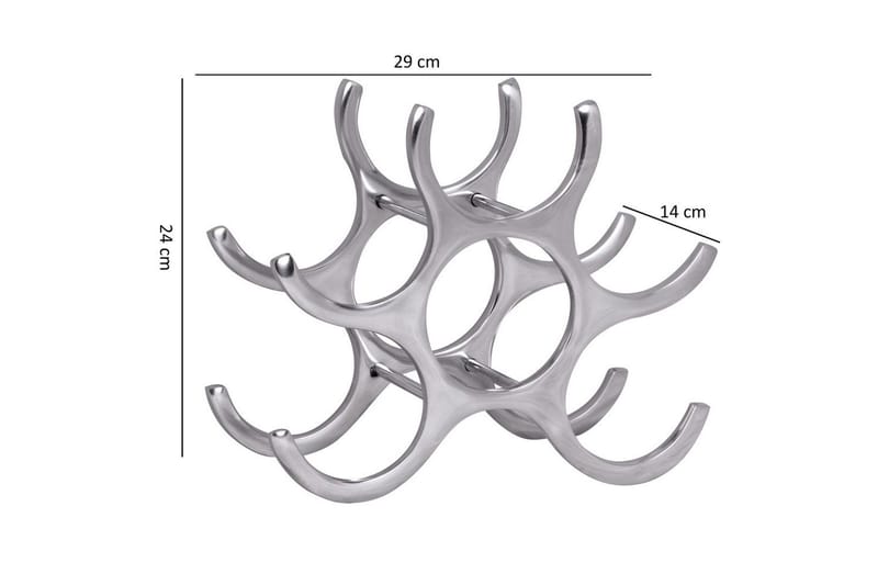 Vinställ Wohnling Aluminiumgjutning Handpolerad Plats för 6 Flaskor Modern Loft - Förvaring - Hylla - Förvaringshylla - Vinställ & vinhylla