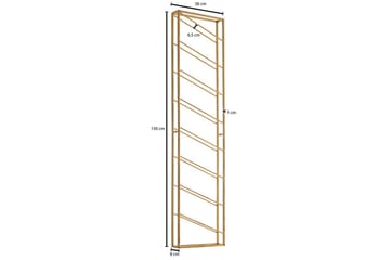 Vinställ Wohnling väggmonterad, plats för 8 flaskor, pulverlackerad metall, industriell loftstil Guld - Guld - Servering & matlagning - Karaff & tillbringare - Glasflaska