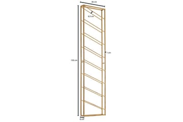 Vinställ Wohnling väggmonterad, plats för 8 flaskor, pulverlackerad metall, industriell loftstil Guld - Guld - Förvaring - Hylla - Förvaringshylla - Vinställ & vinhylla