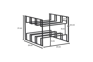 Vinställ Wohnling Pulverlackerad Metall Utrymme för 6 Flaskor Modern - Servering & matlagning - Karaff & tillbringare - Glasflaska