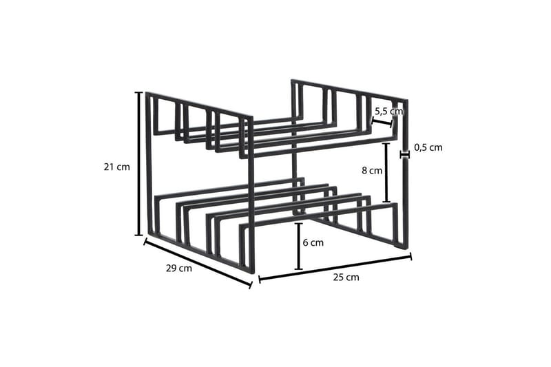 Vinställ Wohnling Pulverlackerad Metall Utrymme för 6 Flaskor Modern - Servering & matlagning - Karaff & tillbringare - Glasflaska