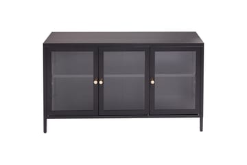 Vitrinskåp med LED Newport Svart - Svart - Servering & matlagning - Karaff & tillbringare - Glasflaska
