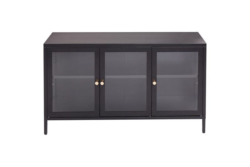 Vitrinskåp med LED Newport Svart - Svart - Servering & matlagning - Karaff & tillbringare - Glasflaska