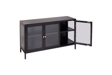 Vitrinskåp med LED Newport Svart - Svart - Servering & matlagning - Karaff & tillbringare - Glasflaska