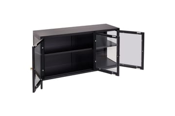 Vitrinskåp med LED Newport Svart - Svart - Servering & matlagning - Karaff & tillbringare - Glasflaska