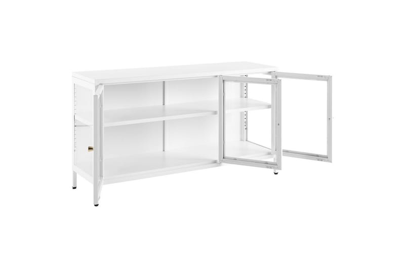 Vitrinskåp med LED Newport Vit - Vit - Servering & matlagning - Karaff & tillbringare - Glasflaska