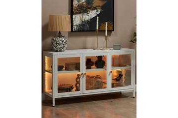 Vitrinskåp med LED Newport Vit - Vit - Servering & matlagning - Karaff & tillbringare - Glasflaska