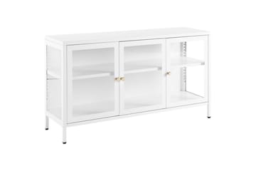 Vitrinskåp med LED Newport Vit - Vit - Servering & matlagning - Karaff & tillbringare - Glasflaska