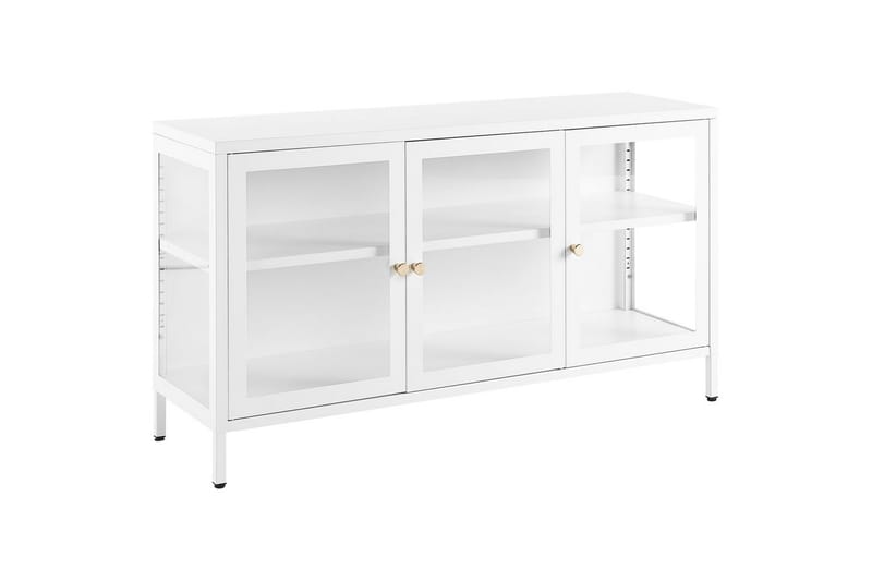 Vitrinskåp med LED Newport Vit - Vit - Servering & matlagning - Karaff & tillbringare - Glasflaska