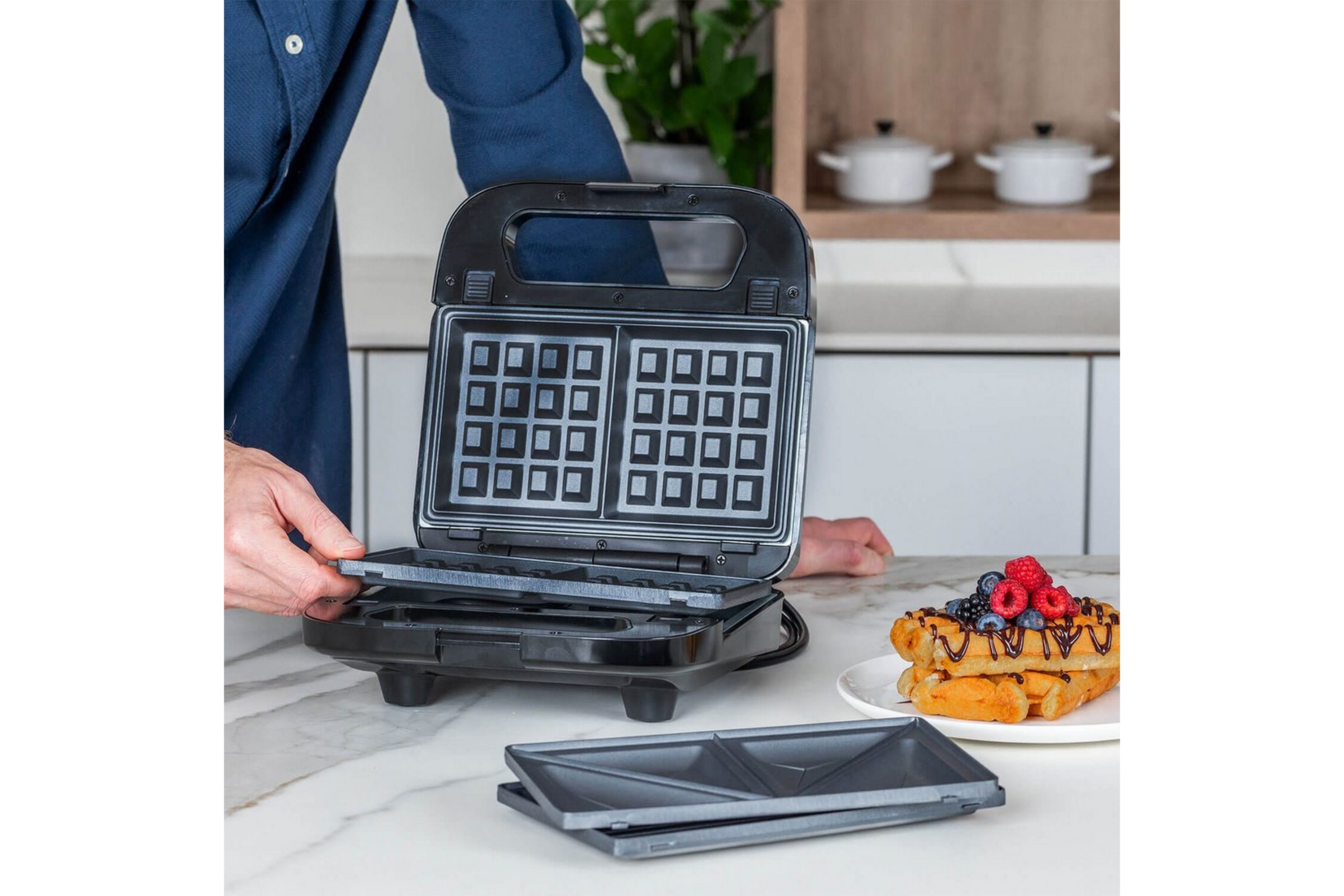 Alternativ bild 1 för Black & Decker Smörgåsgrillar Sandwich Maker Grill Sandwich Waffle