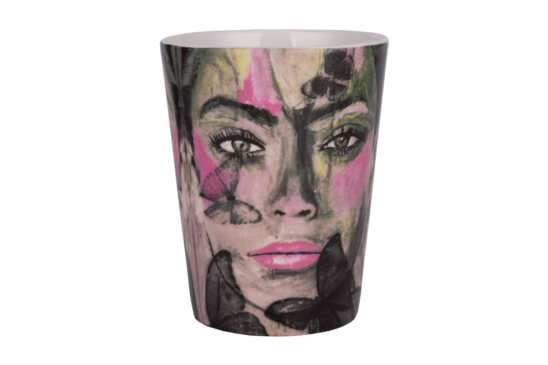Butterfly Queen Kaffekopp Benporslin 35 cl - Grå / Rosa