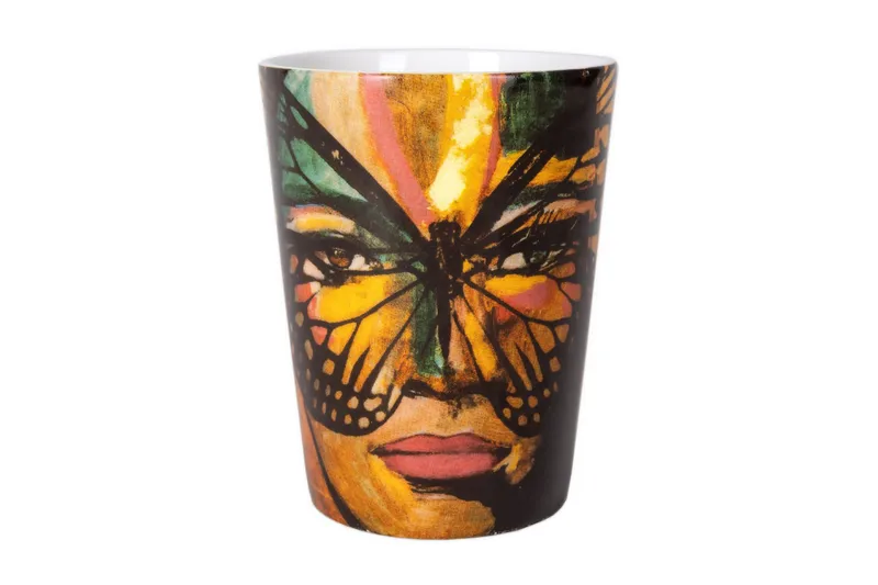 Golden Butterfly Kaffekopp Benporslin 35 cl, Flerfärgad