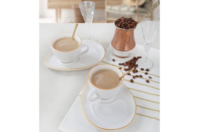 Kaffekopp Khalidur 4-delar, Vit