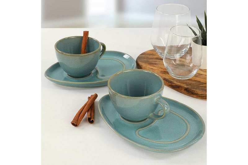 Kaffeservis 4-pack - Turkos - Servering & matlagning - Muggar & koppar - Kaffekopp & kaffemugg