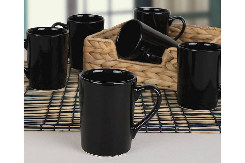 Kaffeservis 6-pack, Svart