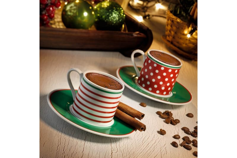 Kaffekopp Mahasim 4-delar - Flerfärgad - Kaffekopp & kaffemugg - Porslin