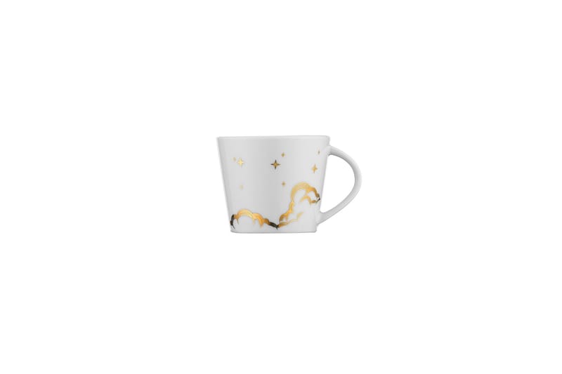 Kaffekopp Majrula 4-delar - Svart/Vit/Guld - Kaffekopp & kaffemugg - Porslin