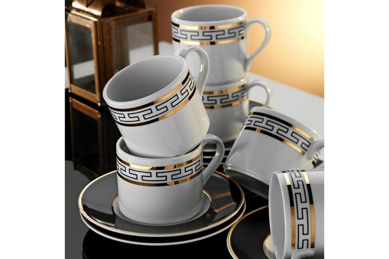 Kaffekopp Masahiko 12-delar - Vit/Guld - Kaffekopp & kaffemugg - Porslin