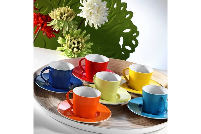 Kaffekopp Nuanua 12-delar - Flerfärgad - Kaffekopp & kaffemugg - Porslin