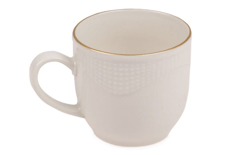 Kaffeservis Adine 12 Delar Porslin - Creme|Guld - Kaffekopp & kaffemugg - Porslin