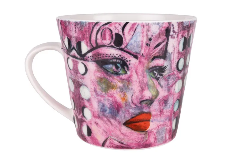 Moonlight Queen Kaffekopp Benporslin 40 cl, Rosa