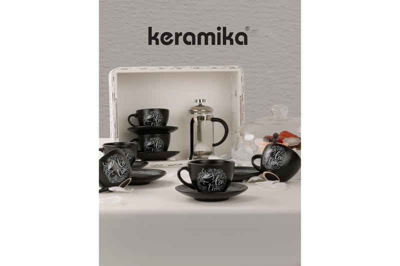 Tekopp Khiladi 12-delar, Mattsvart