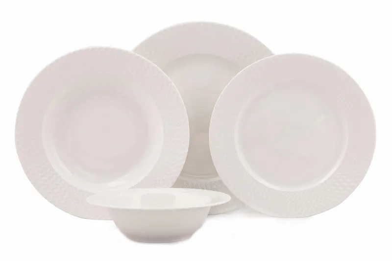 Adine Middagsservis 24 Delar Porslin - Vit - Servering & matlagning - Porslin