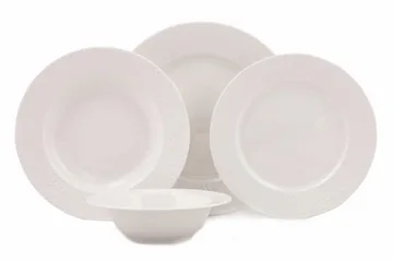 Adine Middagsservis 24 Delar Porslin - Vit - Servering & matlagning - Porslin