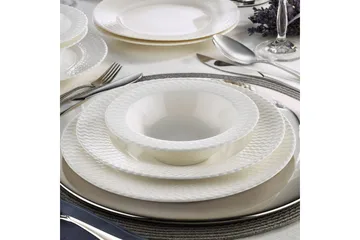 Adine Middagsservis 24 Delar Porslin - Vit - Servering & matlagning - Porslin