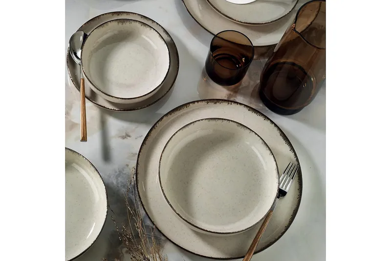 Adine Tallriksset 24 Delar - Porslin/Brun - Servering & matlagning - Porslin