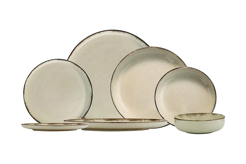 Tallriksset Adine 24 Delar, Porslin/Brun