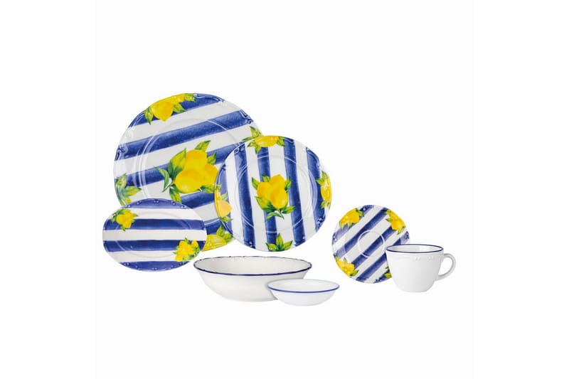 Frukostset (26 delar) Nylar 126 Flerfärgad - Blå - Servering & matlagning - Porslin